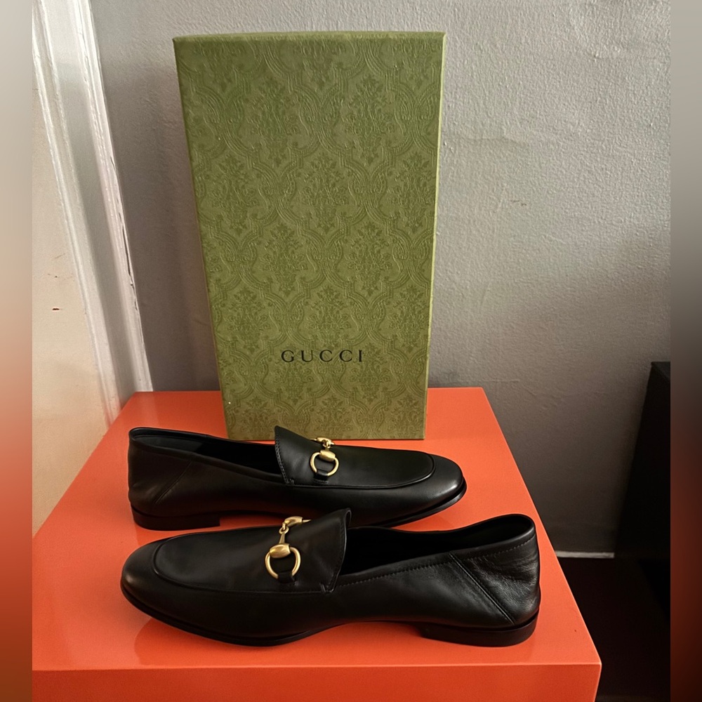 Gucci Brixton Horsebit Accent Loafers, Men sz 7.5